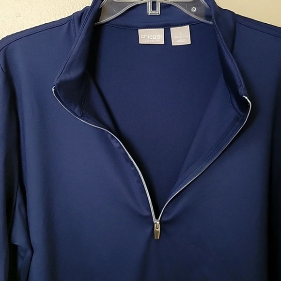 Chico's Blue Quarter-Zip Sweatshirt - Picture 3 of 8